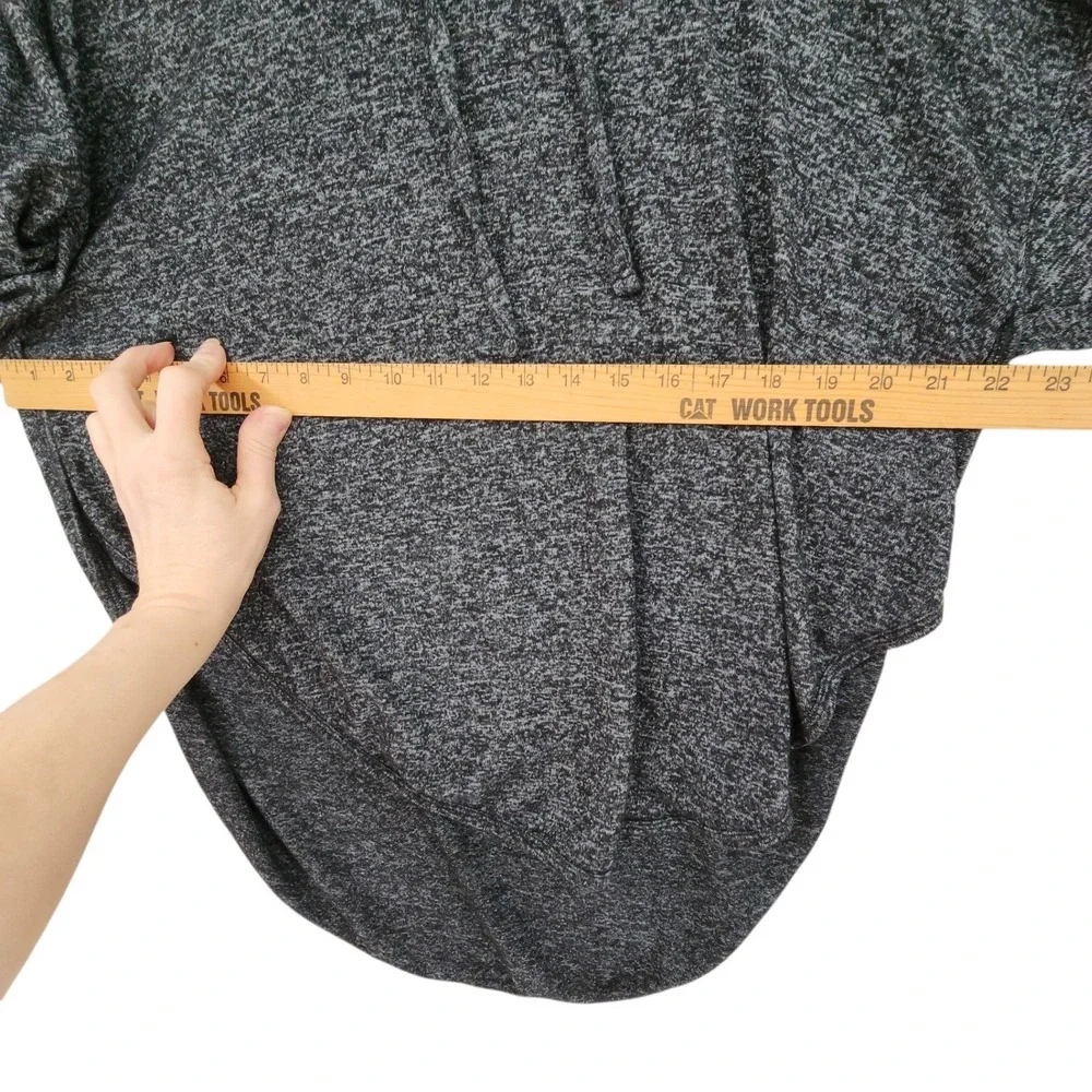 Athleta Lombard Hoodie L Women Gray‎ Heathered Open Back High Low Activewear
